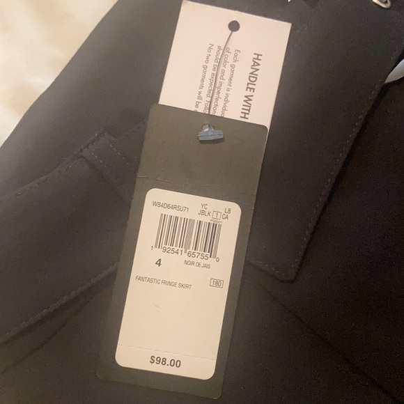 Mini black skirt with fringes size 4 - brand new - Picture 3 of 5